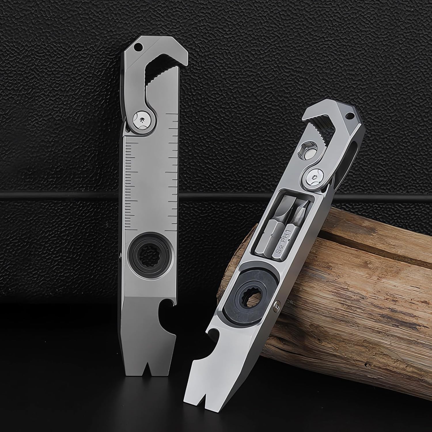 Titanium Pry Bar,Multi-tool,EDC Tool,Versatile Pry Tool,Bottle Opener,Wrench,Ratche screwdriver,Nail puller,Crowbar
