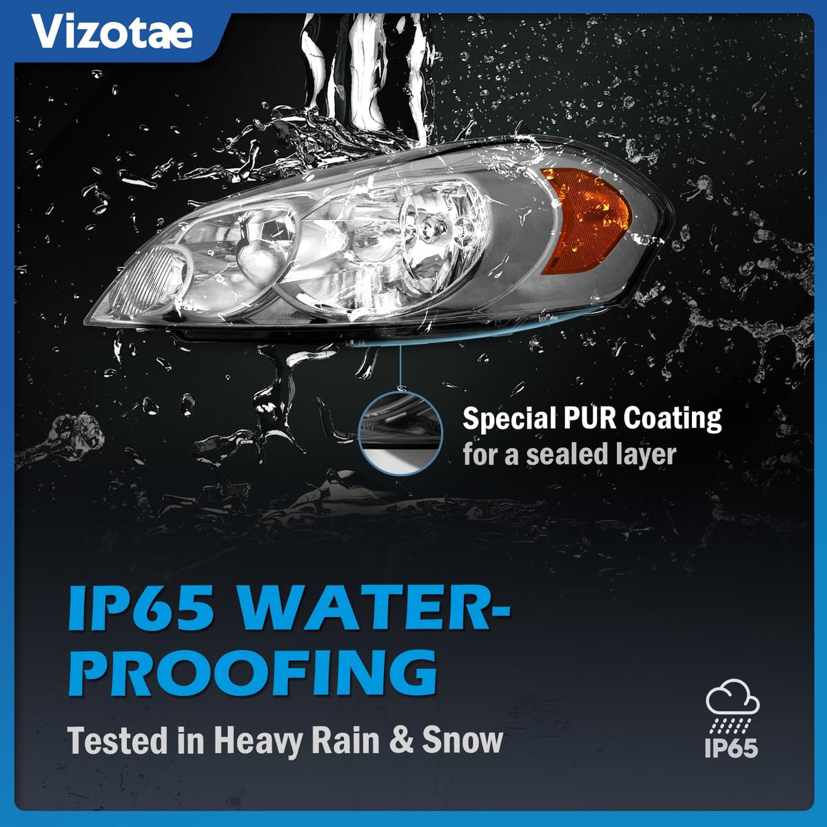 Headlights with High/Low Beam Bulbs for 2006-2013 Chevy Impala