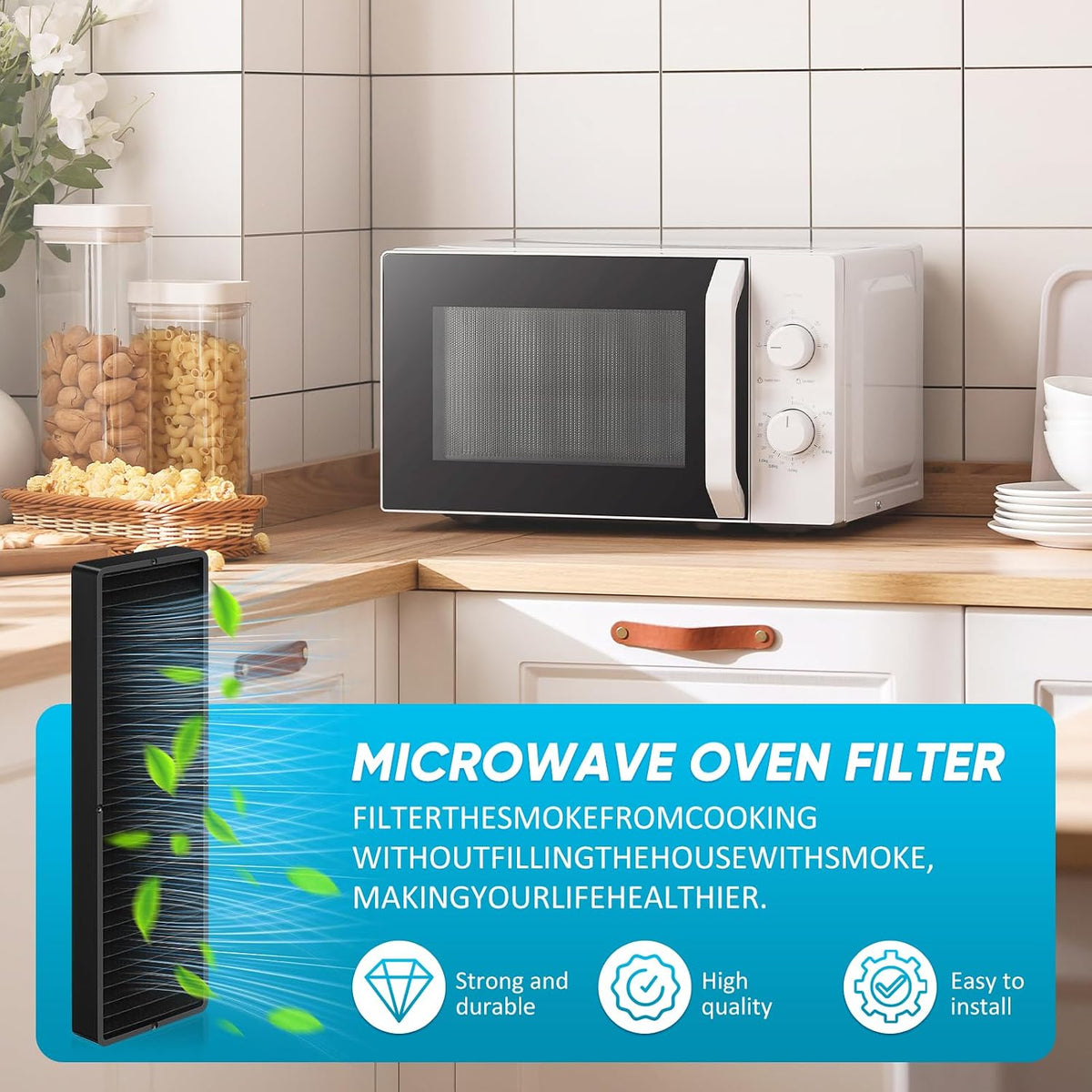 5230W1A003C Microwave Charcoal Filter Replacement for Bosch GE LG,Microwave Charcoal Air Filter Replacement 492599 JX81D WB02X10943 5230W2A003A 5230W1A003C LG LMV1825SBQ LMV1825SB (Pack of 2)