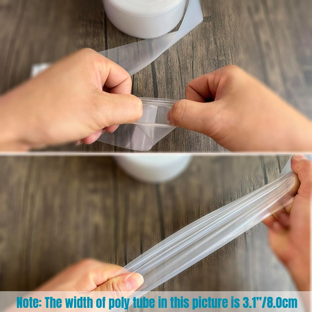 4 Mil Thick 2.2lb Poly Tubing Roll 1.6"/4cm Wide for for Custom Sized Poly Bags