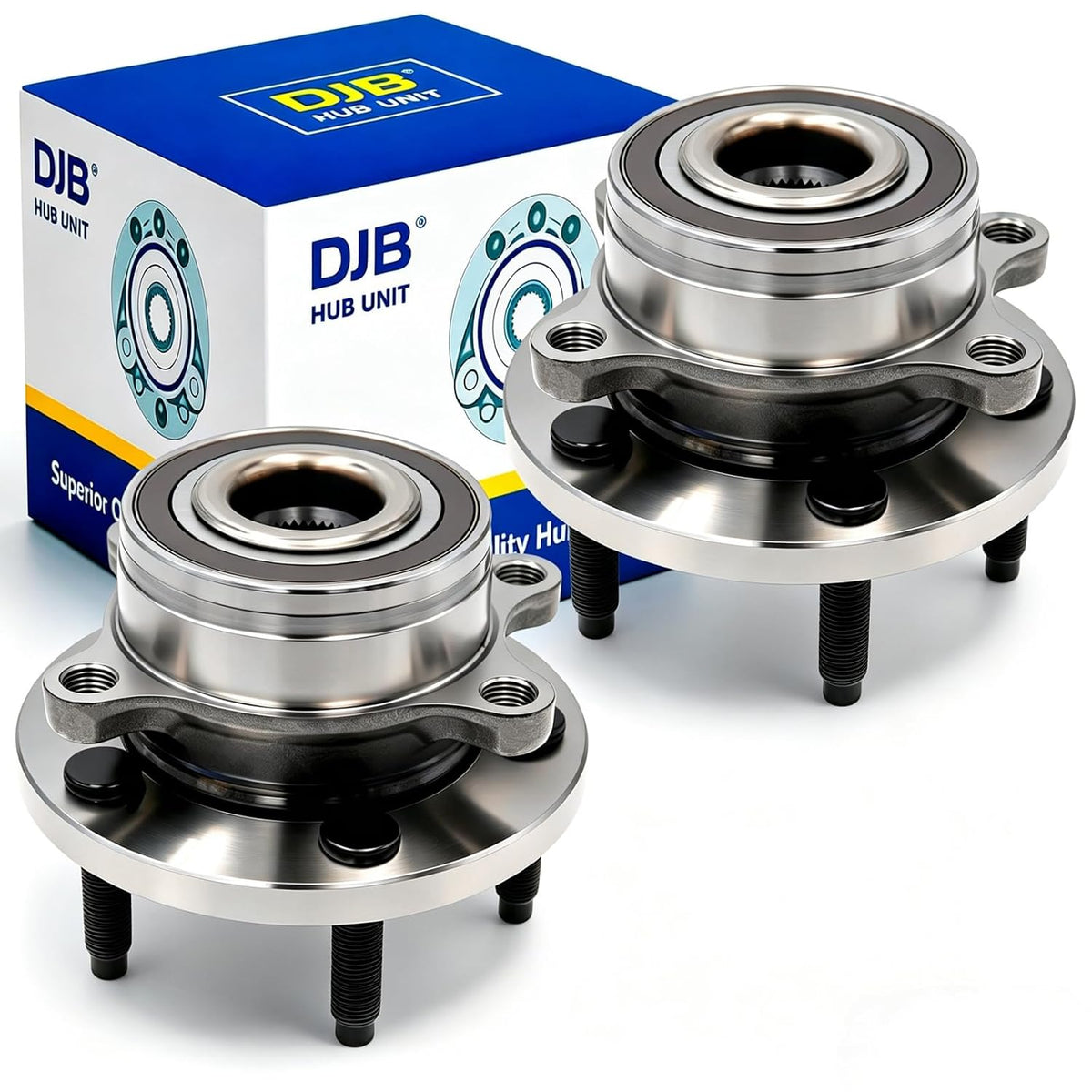 DJB 512460 Pair Front/Rear Wheel Bearing Hub Assembly for 11-19 Explorer