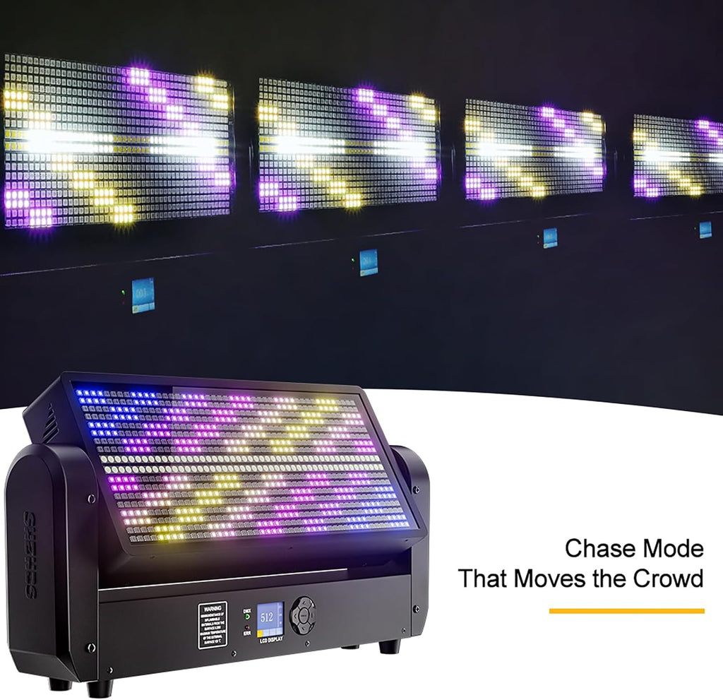 200W Moving Head Strobe Wash Light | 864-LED Matrix Effect with RGB & Cool White, DMX512 Control for Stage Club DJ Party
