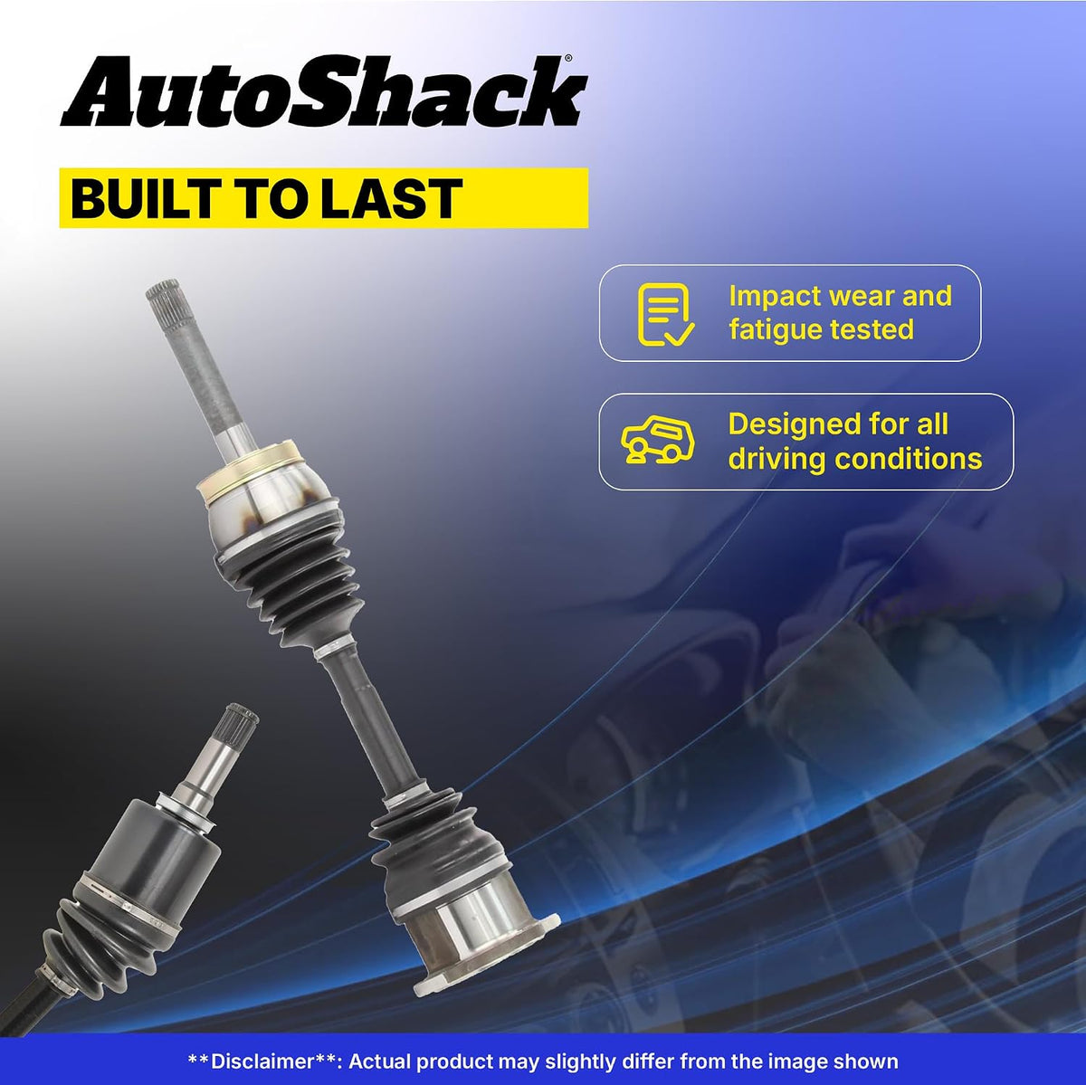 AutoShack Front CV Axle Shaft Assembly, 2pcs