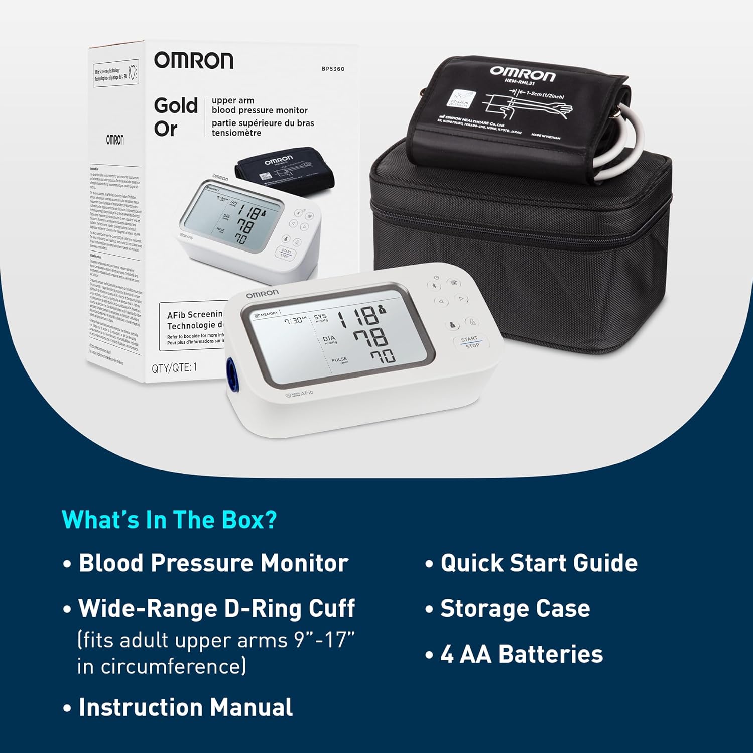 Gold Blood Pressure Monitor for Home Use & Upper Arm Blood Pressure Cuff - #1 Doctor & Pharmacist Recommended Brand