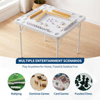 35" Mahjong Table 4Player Folding Card Table w/Cup Holders & Trays