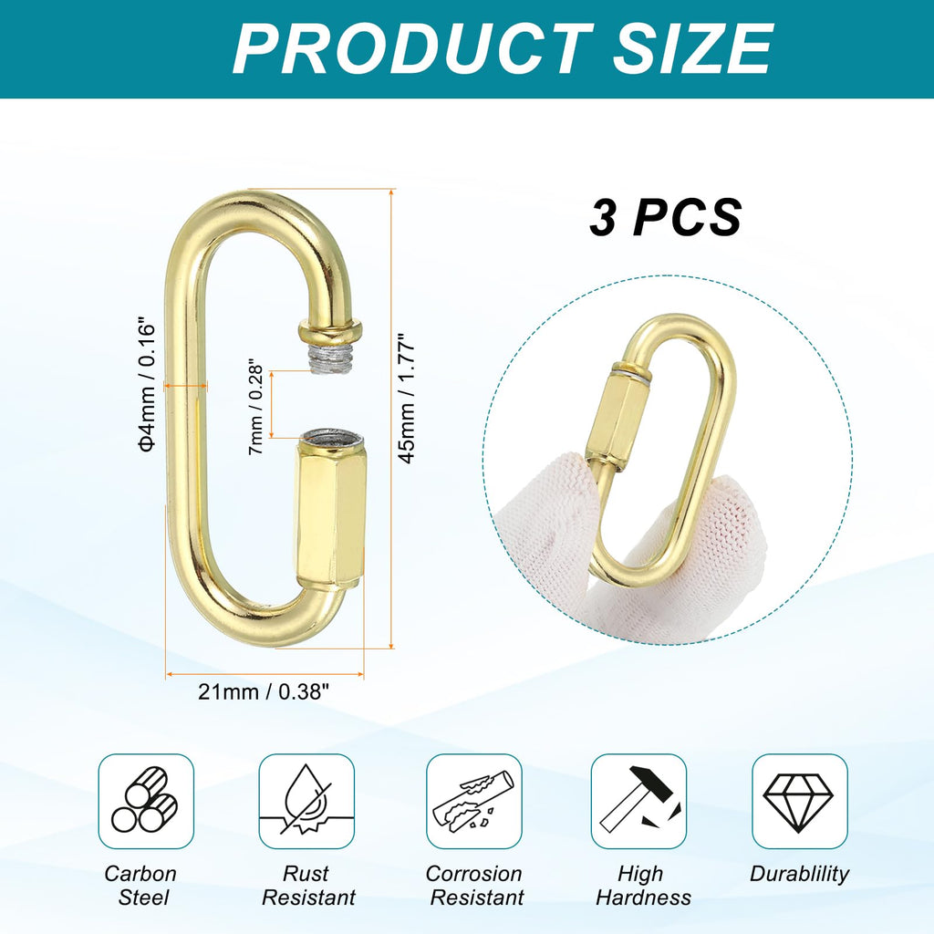 MECCANIXITY Chain Connectors 4mm Thick Pale Gold 3Pack