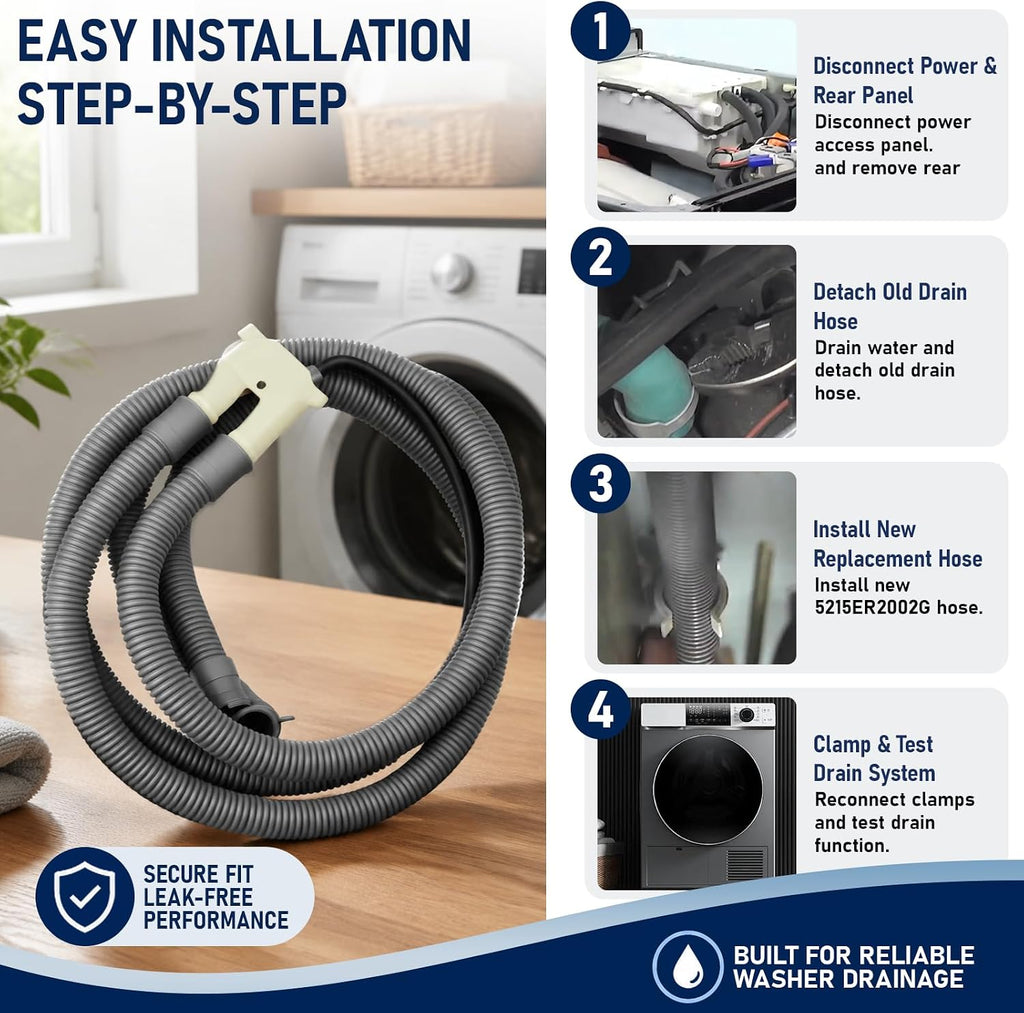5215ER2002G Washer Drain Hose Assembly for LG Kenmore Front Washing Machine