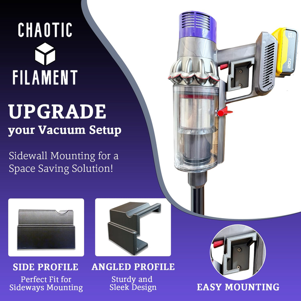 Sideways Wall Mount Holder Compatible with Dyson V10, V15
