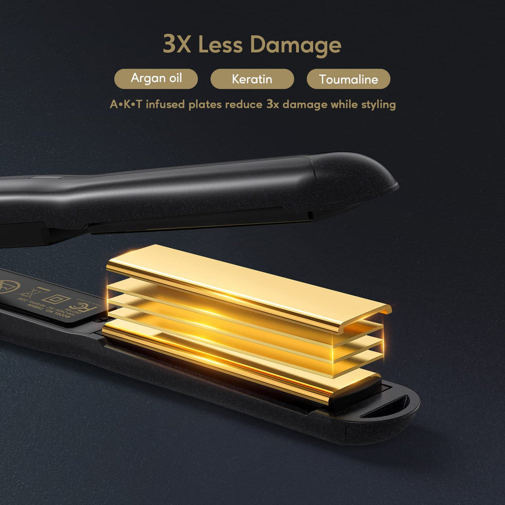 Mini Flat Iron for Short Hair, 1/2 Inch, Black