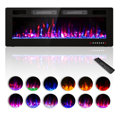 Zionheat 50 inch Ultra Thin Electric Fireplace-Wall Fireplace for Living Room-Fireplace Freestanding/Inserts/Wall