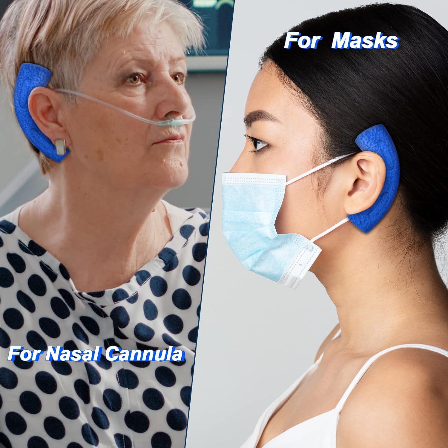 20 Pcs Nasal Cannula Ear Cushions Oxygen Pads, Soft Cover Oxygen Cannula Cushions, Tubing Protectors for Ear Pain