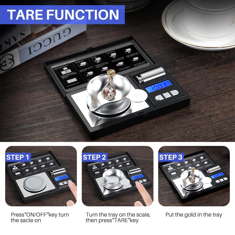 Digital Milligram Scale, 50g/0.001g Powder Scale with Cal Weight