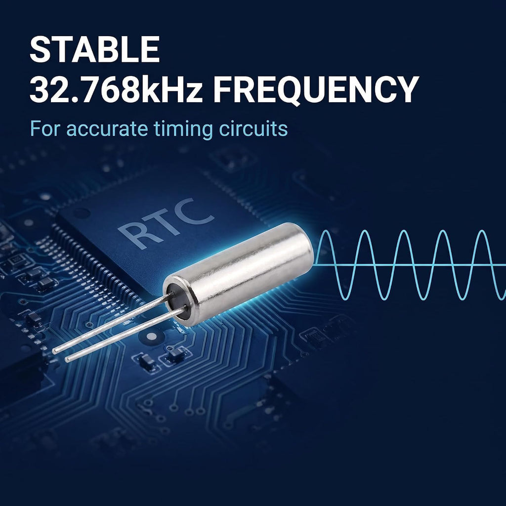 10Pcs Silver Clock Crystal (32768HZ) 32.768KHZ Crystal Oscillator Passive Components Industrial Electrical Oscillators Replacements (3 * 8mm)