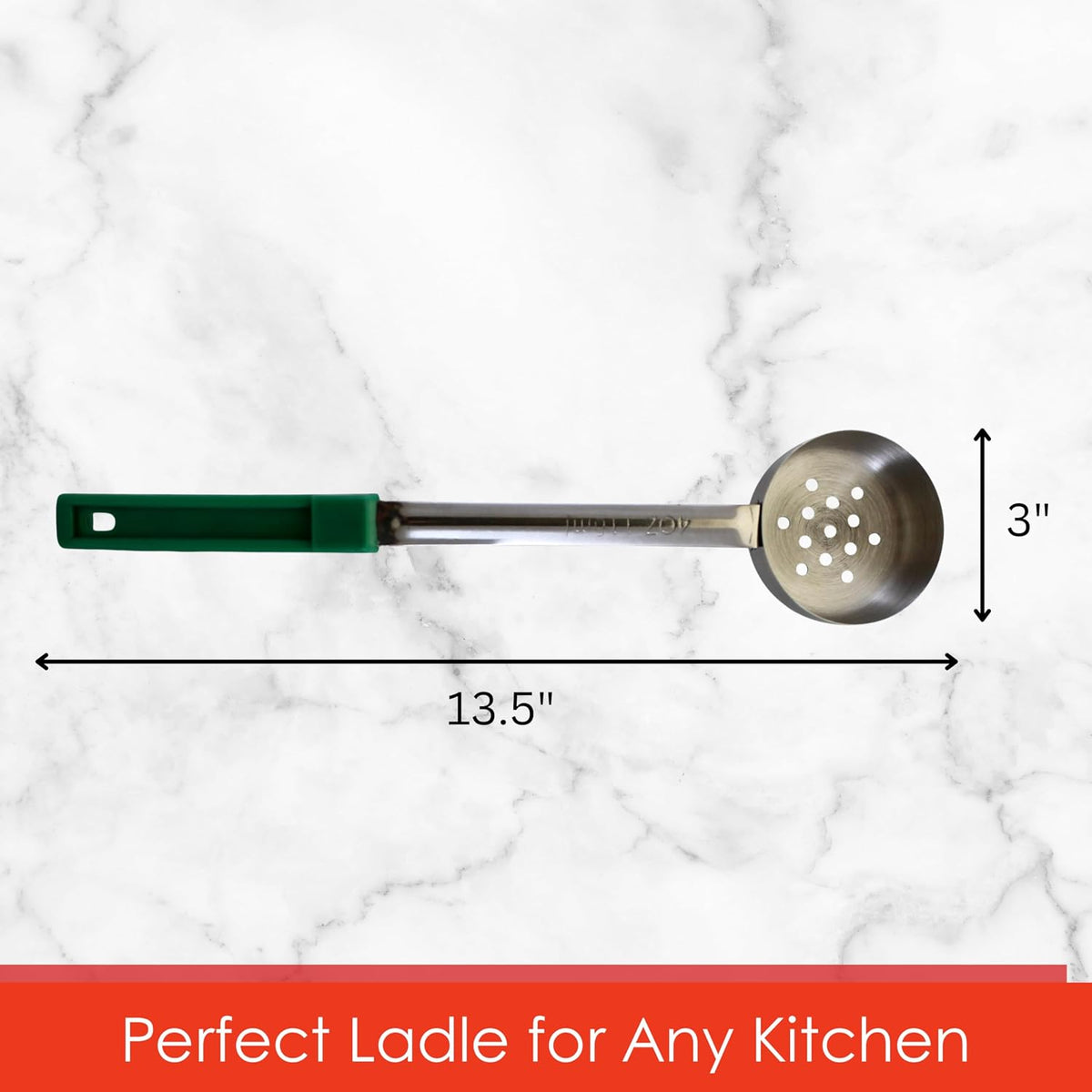 4 oz Slotted Stainless Steel Portion Control Ladle Spoodle - [Pack of 2] | Commercial-Grade Spoodle for Portioning