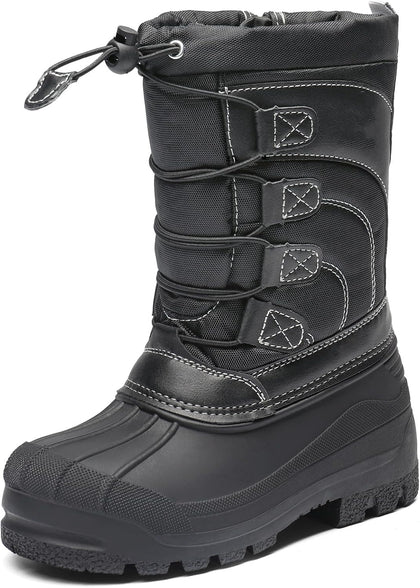 Unisex Snow Waterproof Winter Boots | Warm Faux Fur Lined Outdoor Secure Grip Anti Slip Outsole Easy Wear Windproof