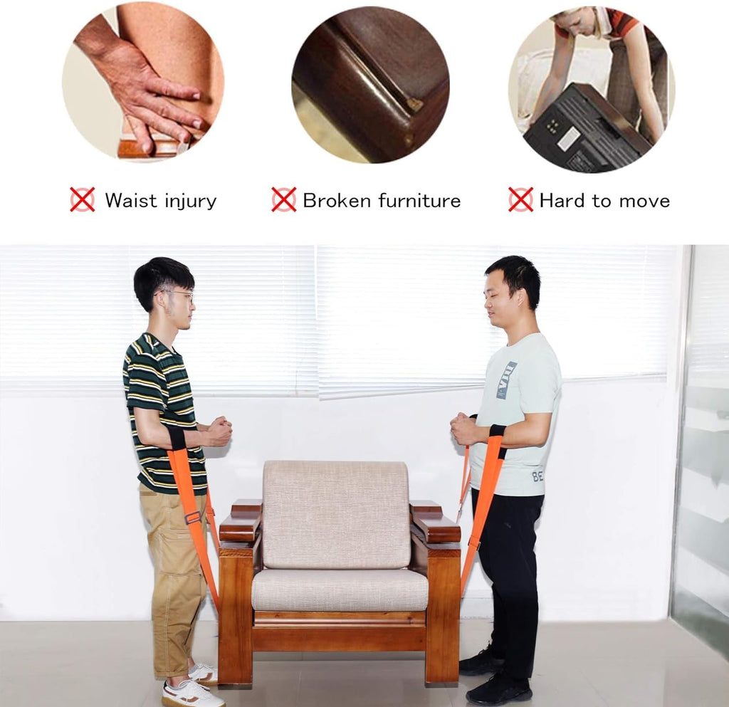 Lift and Move Furniture, Appliances, Supports pcs up to 800 lb. Moving Strap Set, 2 Harnesses and 2 Classic Length