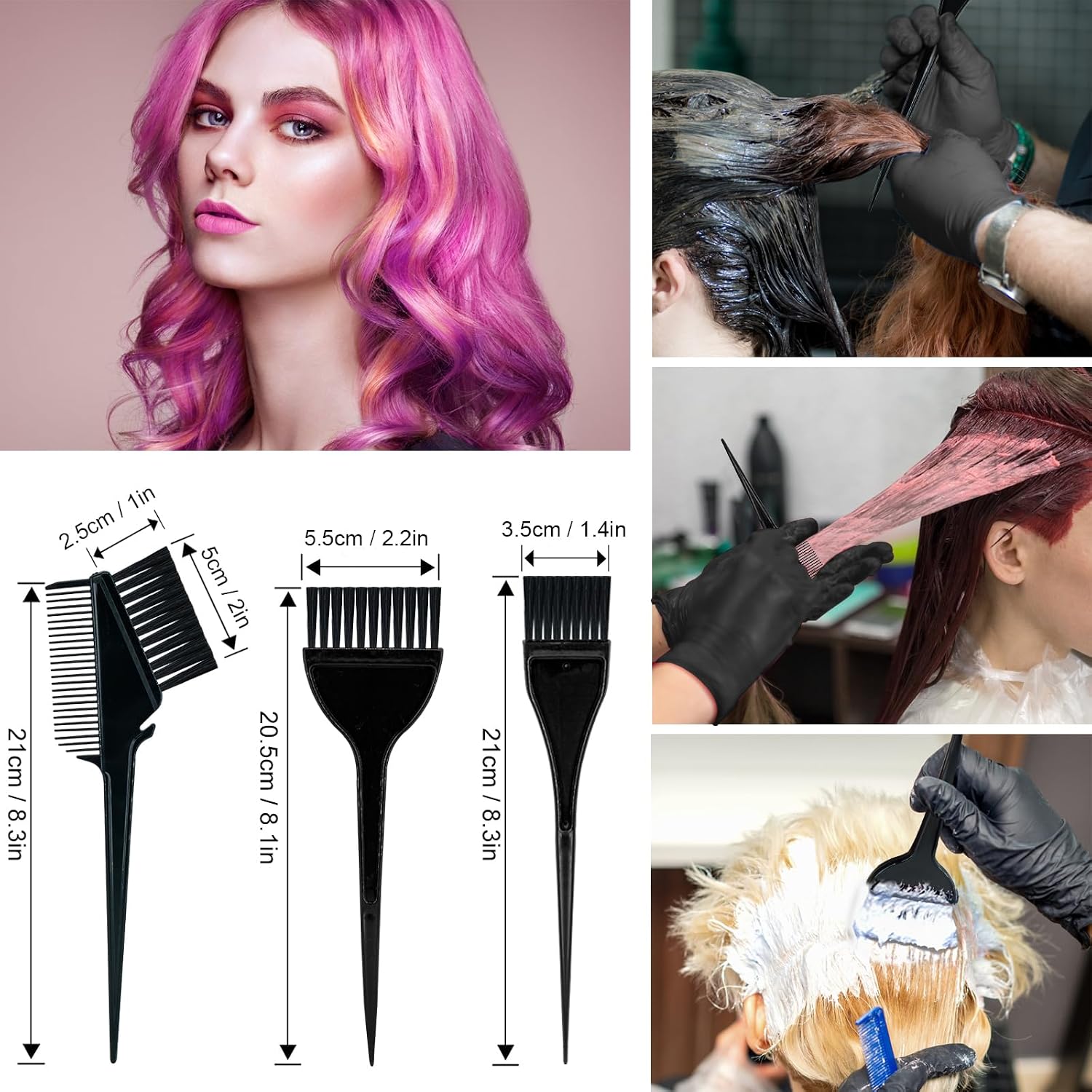 21Pcs Hair Dye Kit Professional Hair Coloring Products with Hair Dye Brush, 350ml Hair Color Bowl, Hair Clips