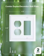 2-Pack Natural Bamboo Fiber Combo Duplex/Decorator Outlet Cover Plate