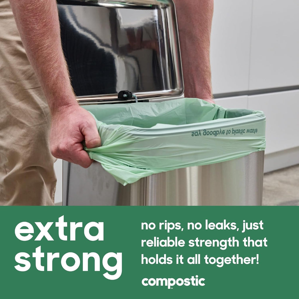 Compostable Small Trash Bags 2.6 Gallon for Bathroom, 200 Ct