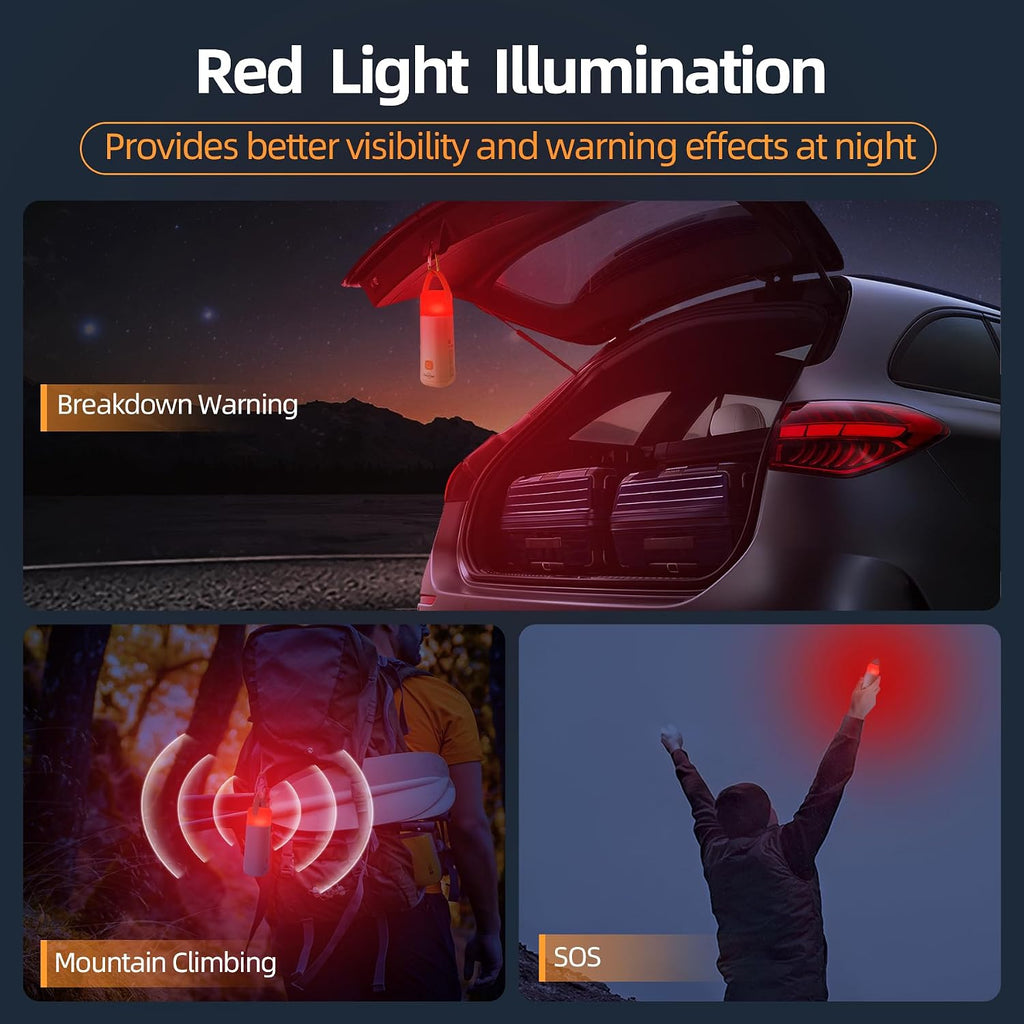 LED Camping Lantern, Up to 350 Hours Rechargeable Camping Light, 4 Modes Outdoor Flashlight Lantern with Red Light