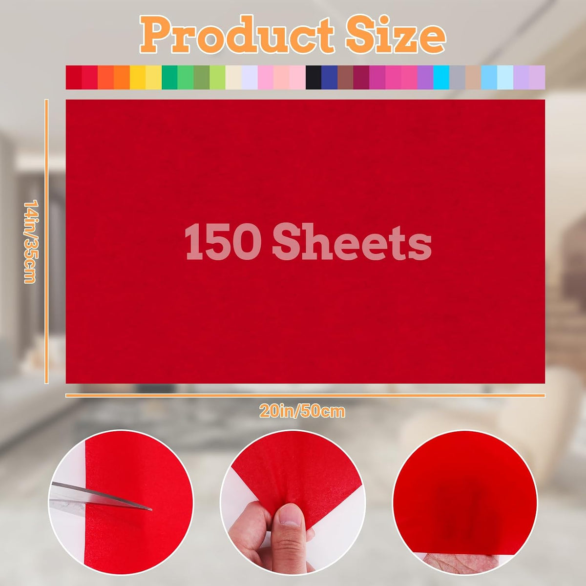 150 Sheets Tissue Paper Bulk, 30 Colors 14x20 Inch Colored Tissue Paper