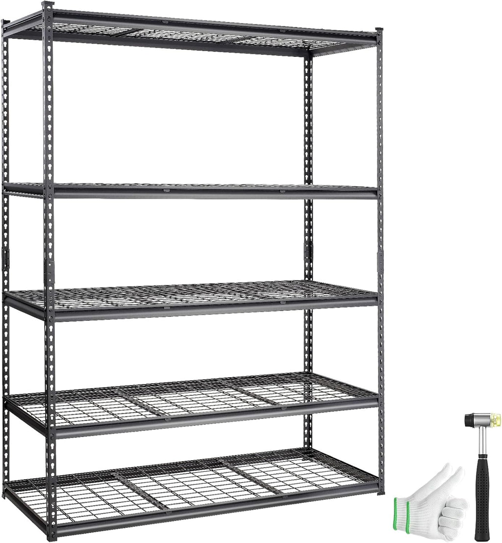 Storage Shelving Unit, 5-Tier Adjustable, 2000 lbs Capacity, Heavy Duty Garage Shelves Metal Organizer Wire Rack
