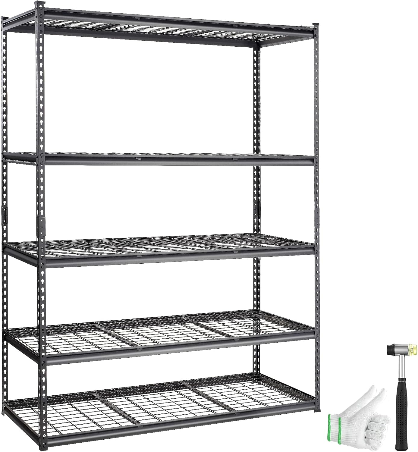 Storage Shelving Unit, 5-Tier Adjustable, 2000 lbs Capacity, Heavy Duty Garage Shelves Metal Organizer Wire Rack