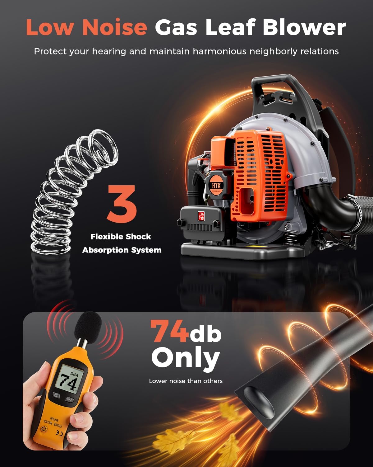 Backpack Blower, 63CC Gas Powered Leaf Blower with 665 CFM & 205 MPH for Commercial Lawn Care, Yard Debris & Snow