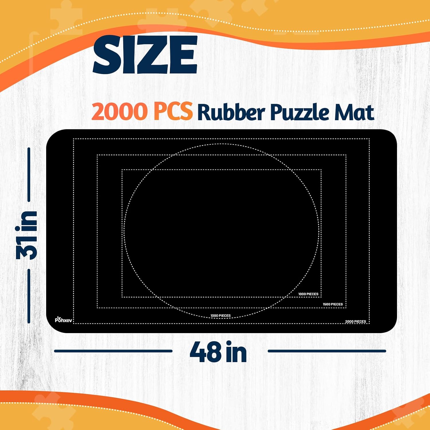 Jigsaw Puzzle Mat Roll Up, Portable Saver Pad 48” x 31” Up to 2000 Pieces, Puzzles Matt Rollup with Non-Slip Rubber
