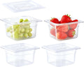 1/6 Size 4" Deep Polycarbonate Food Pans with Lids, 4 Pack