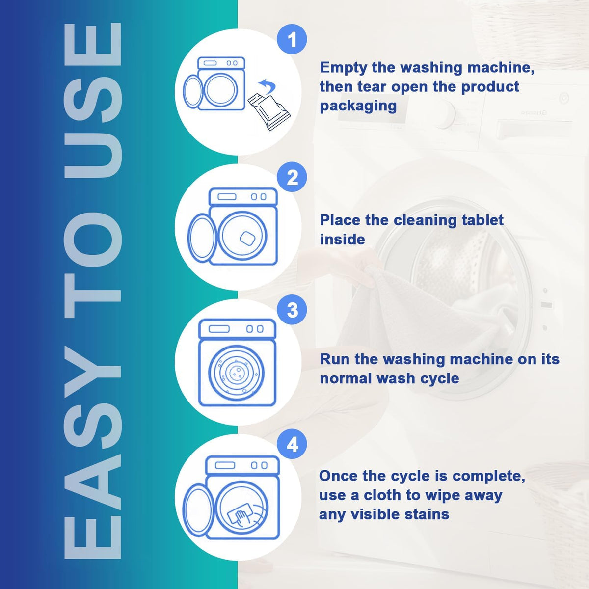 Washing Machine Cleaner Tablets 24 Pack – Deep Cleaning Descaler