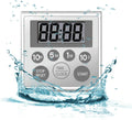 Digital Timer Waterproof Shower Timer Shower Clock Bathroom Kitchen Timer with Strong Magnet and Large LCD Display