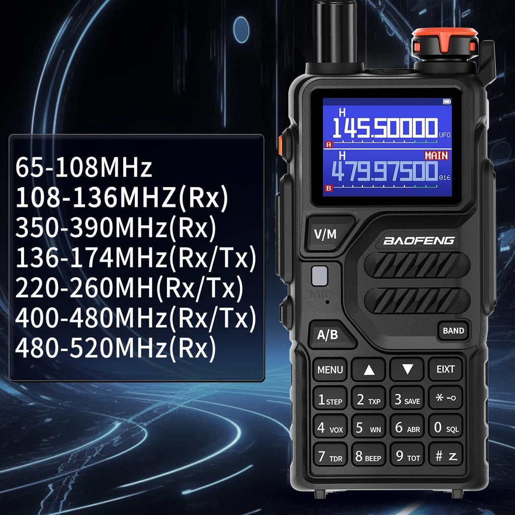 K5PLUS Radio Ham Radio 10W Rechargeable Walkie Talkies Long Range UV32 5RM Handheld Two Way Radio NOAA Weather Radio