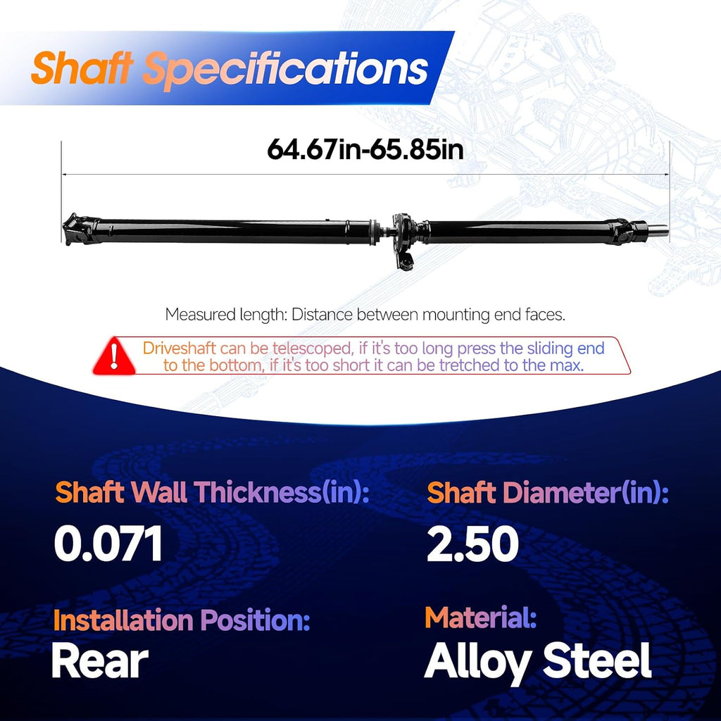 936-950 Rear Drive Shaft Prop Shaft Driveshaft Assembly Fit for Subaru Outback 2005 2006 2007 2008 2009 [Manual Transmission], Replace# 27111AG14A
