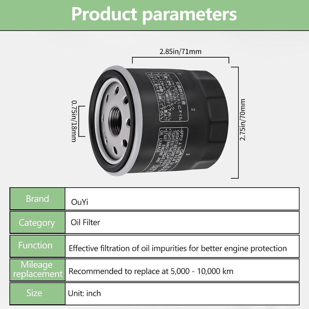 49065-0724 Oil Filter Compatible With Kawasaki 49065-7010 FX751V FX801V FX850V FX921V FH381V FH430V FH480V FH541V FH580V FH601V FH641V FH680V FH721V FH601D FH680D FH721D FH770D KAF300 400 620 (2)