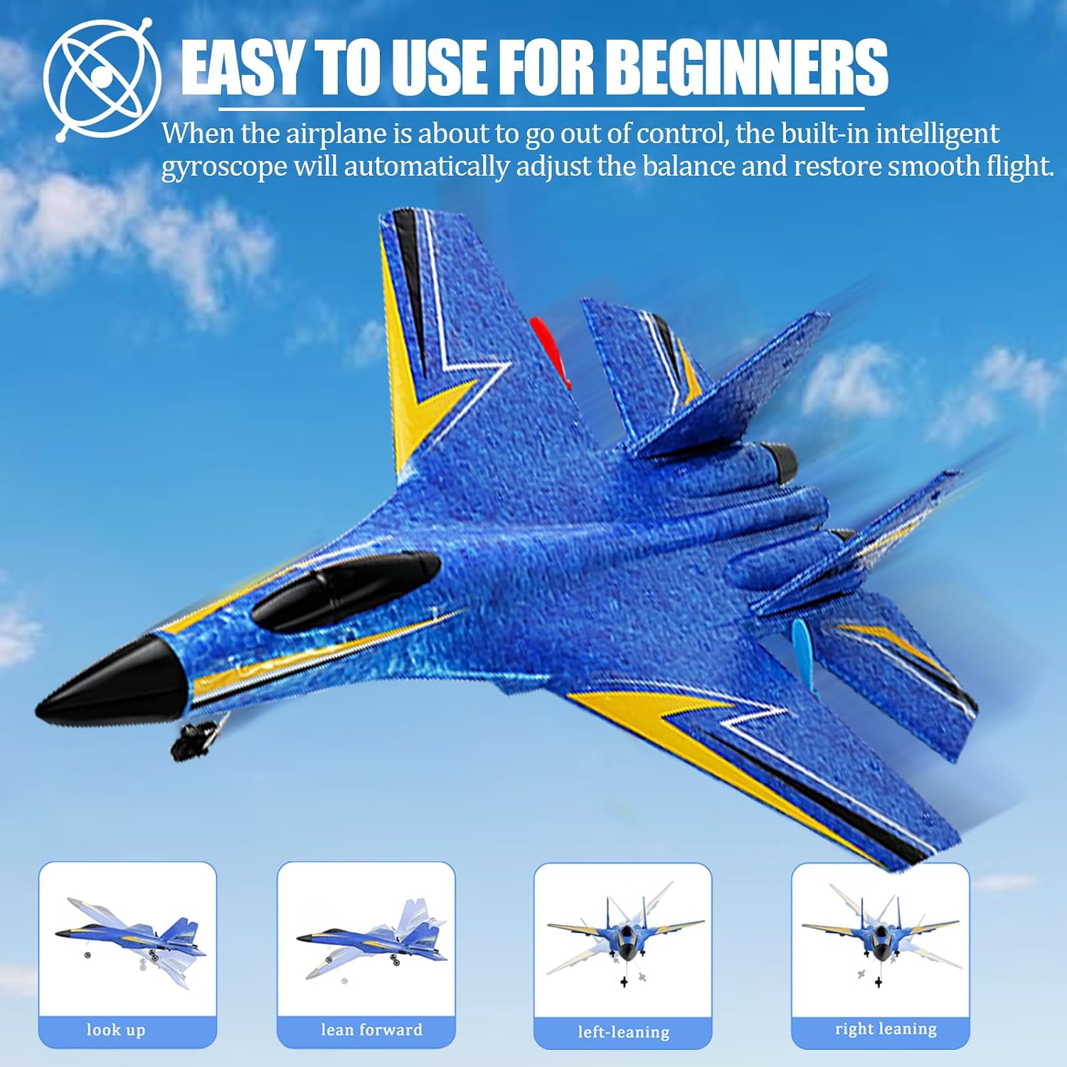 RC Planes for Kids,Remote Control Airplanes Toys for Boys Girls,2CH Outdoor Foam RC Glider Fighter Jet for Teen and