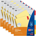 Avery Paper Dividers, Insertable Big Tab, 5-Tab, Multicolor, 6 Sets