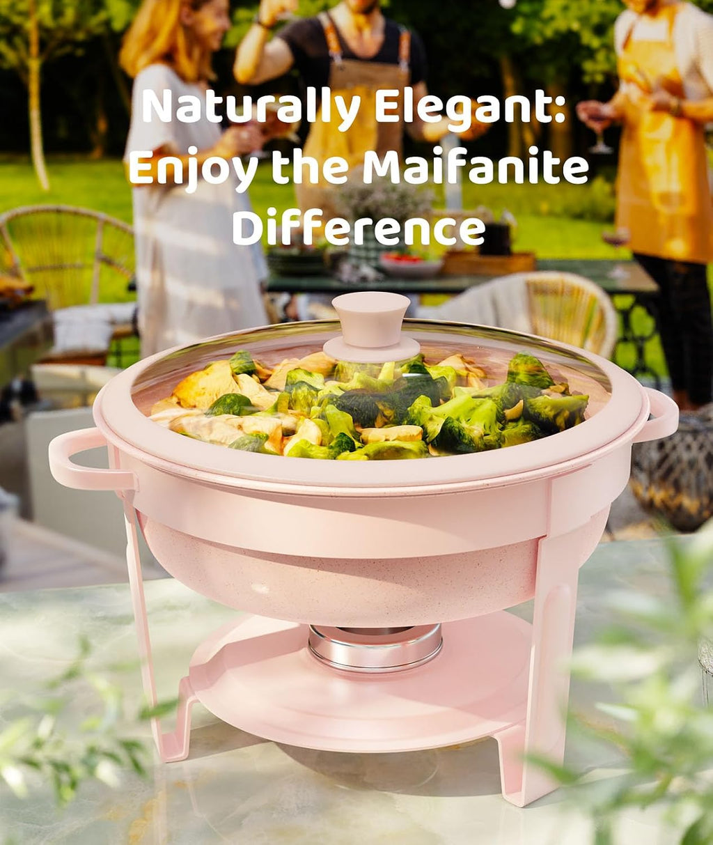 Chafing dishes for buffet 4PACK, [Game Changer Maifanite-Coated] Chafing Dish Buffet Set Offer the Elegance of