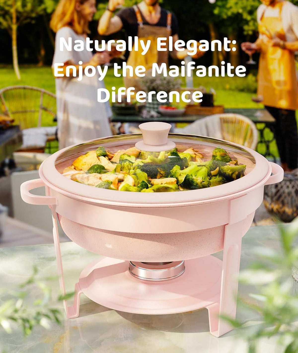 Chafing dishes for buffet 4PACK, [Game Changer Maifanite-Coated] Chafing Dish Buffet Set Offer the Elegance of
