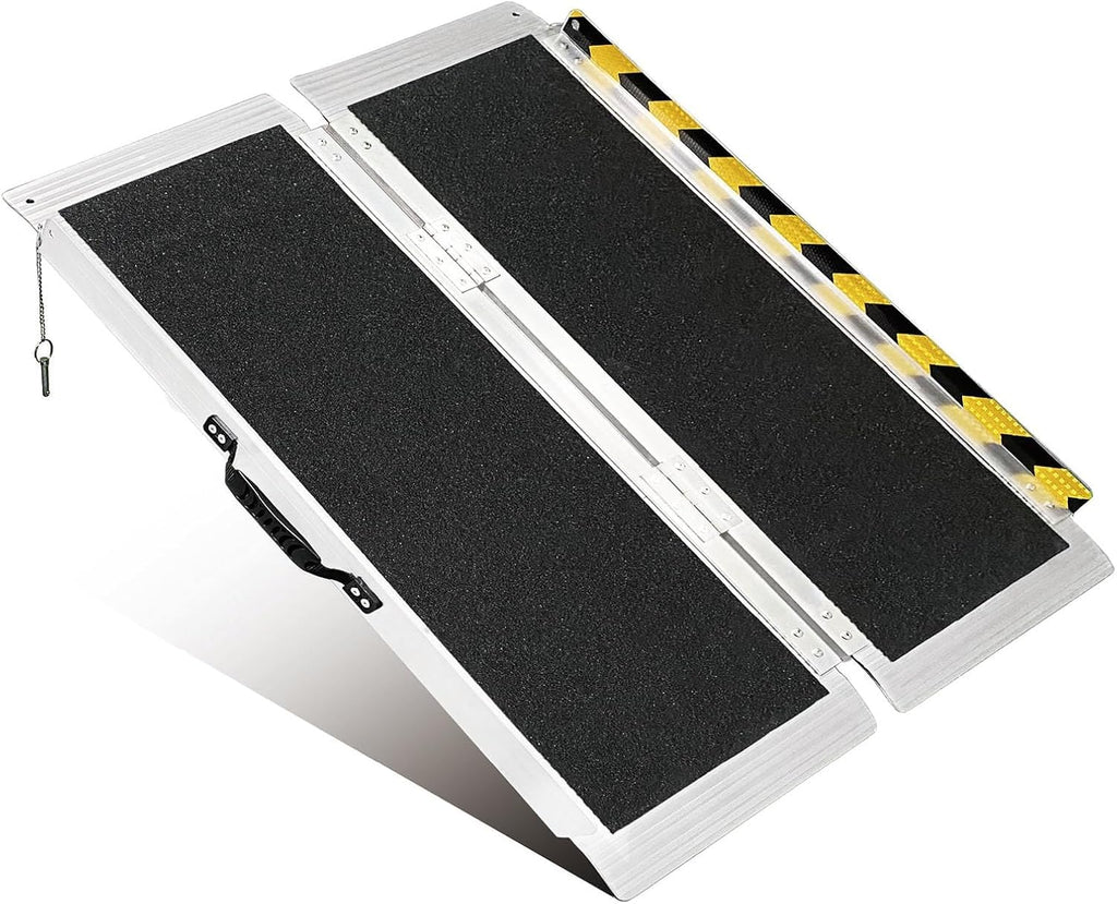 3FT Portable Wheelchair Ramp, Non-Slip Aluminum Folding Handicap Ramp, 800 LBS Capacity Door Threshold Ramps for Home