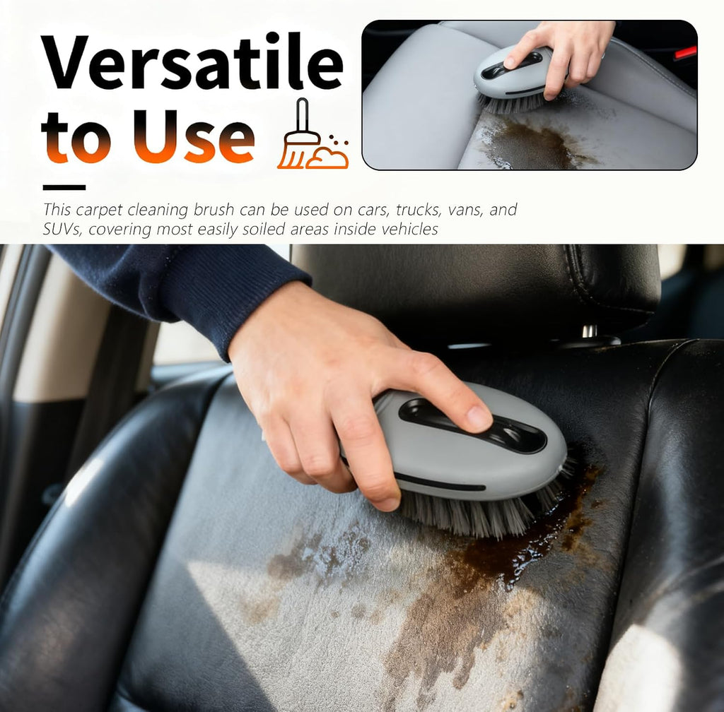 2026 New Car Upholstery Brush for Cleaning,Portable Car Carpet Brush with Dense Bristle & Non-Slip
