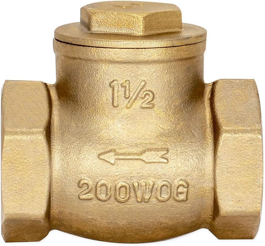 Eastman Brass Swing Check Valve, 1-1/2 Inch IPS, Brass Plumbing Fitting, 20429LF