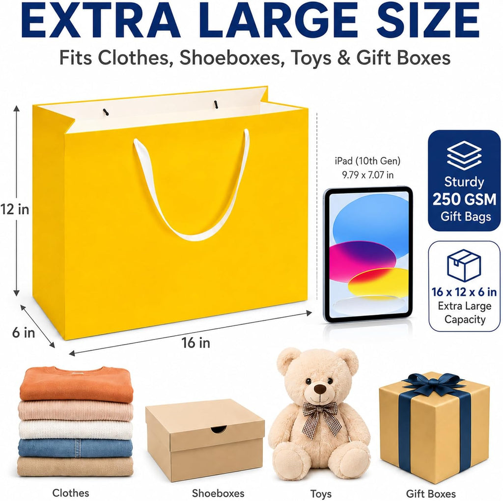 24 Pcs Extra Large Gift Bags with Handles 16 x 6 x 12 Inch