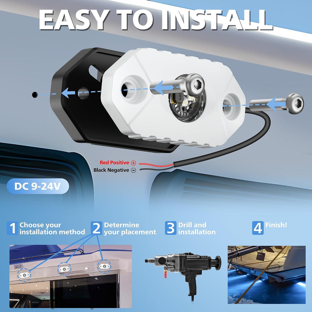 Boat Interior Lights Blue LED Underwater 9-36V for Marine Deck
