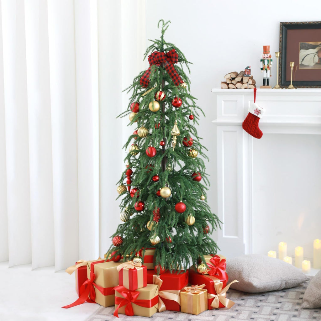 116ct 1.18-6.5" Red Gold Christmas Tree Ornaments Decorations Set | Shatterproof Luxury Assorted Hanging Baubles