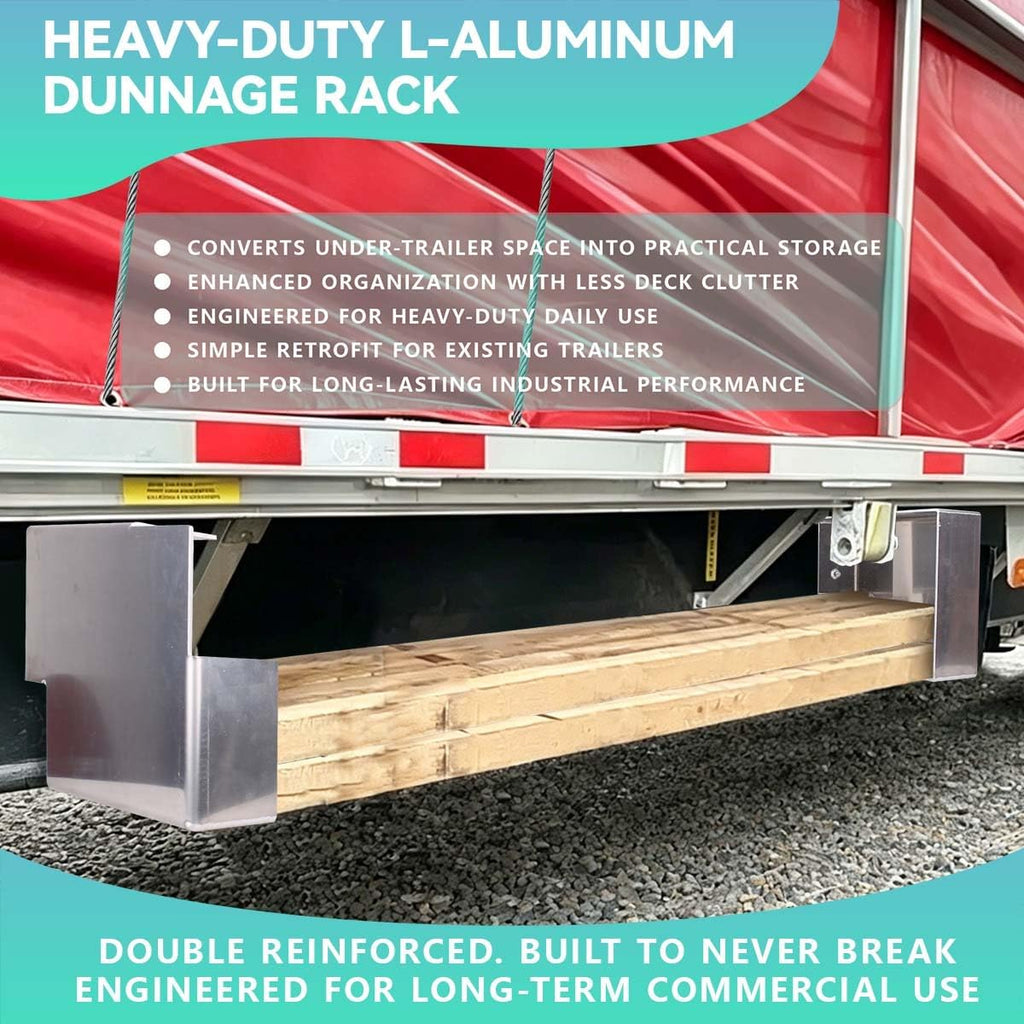 1 Pair 20"x15" Aluminum Dunnage Racks Bolt-On Flatbed Gooseneck Trailer