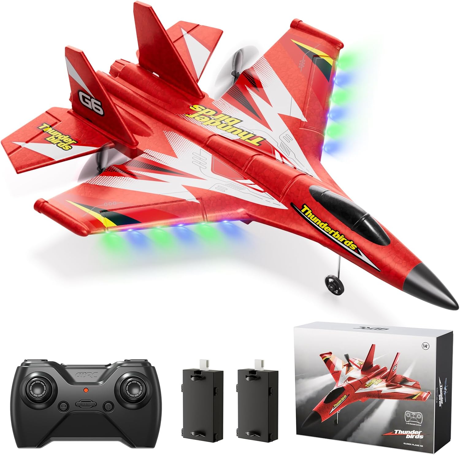 Foam RC Plane for Kids Adults Beginner, Remote Control Airplane RC Jet Helicopter Plane for Kids Adults, 2.4GHz