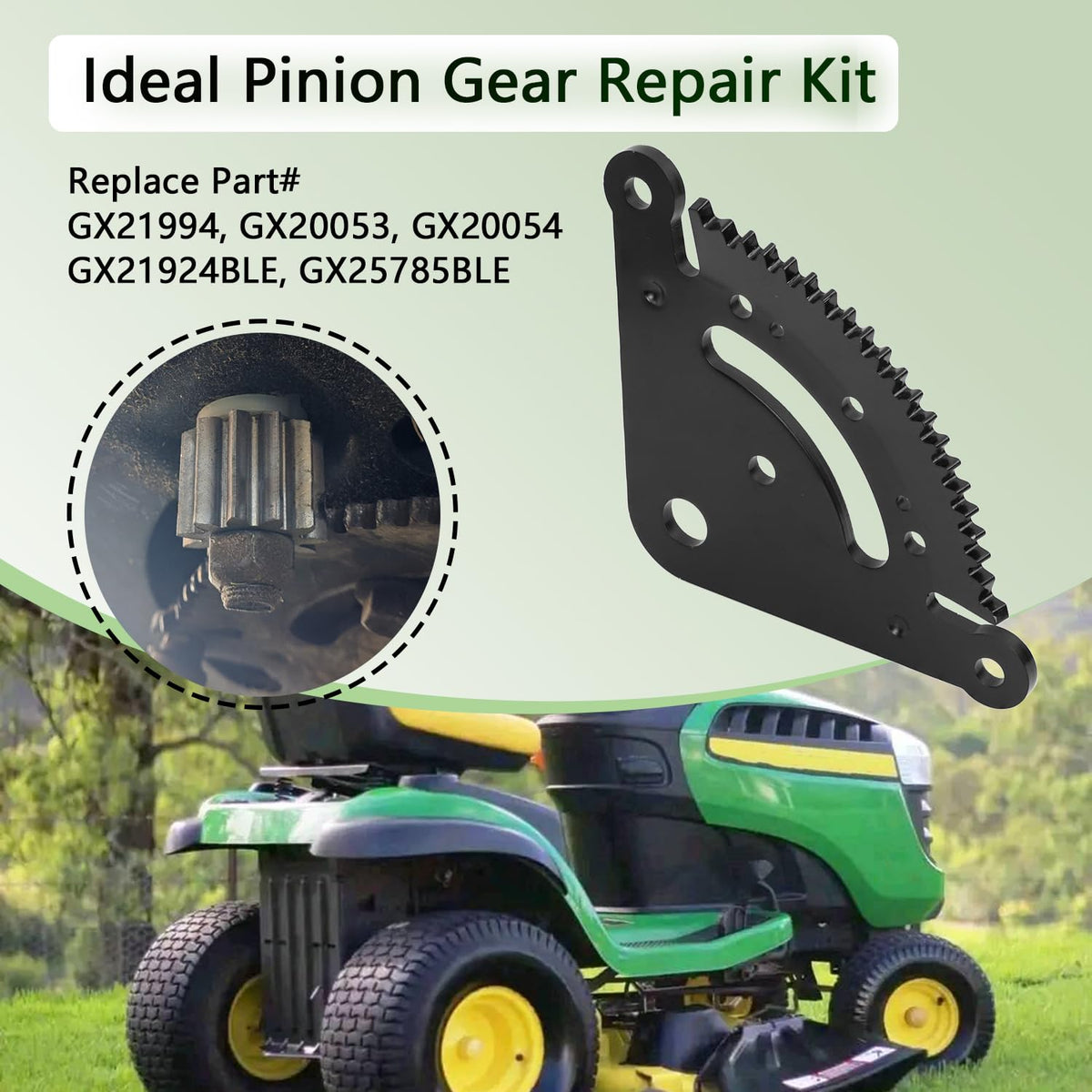 19 Tooth Steering Sector Gear Pinion Gear Repair Kit Fit for John Deere | Fits for D100 D110 D120 LA100 LA110 LA120 D