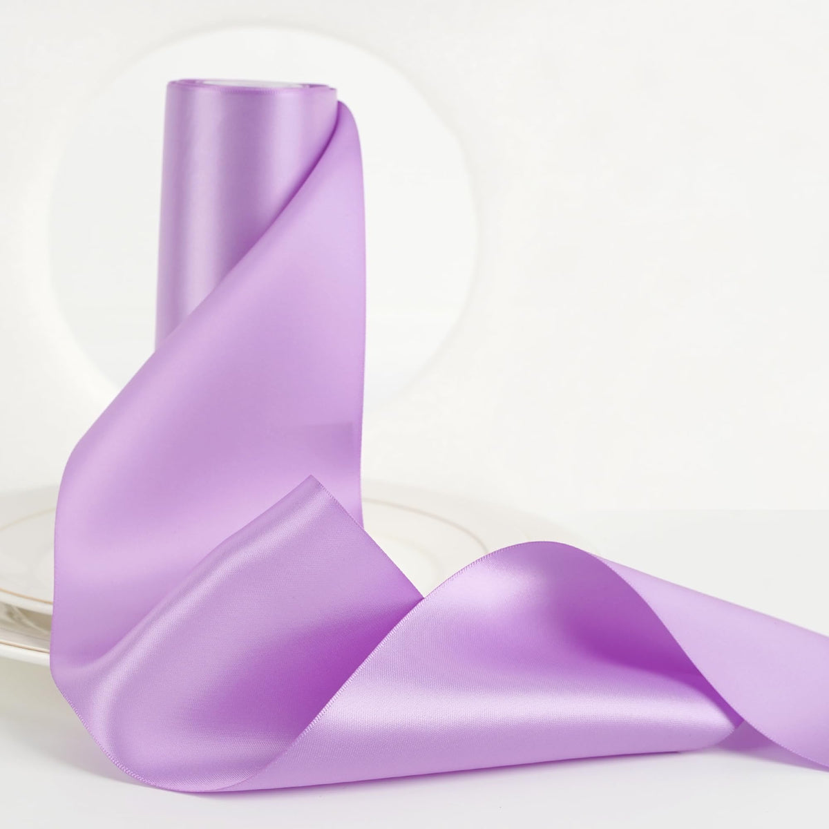 Liliac Purple Double Sided Satin Ribbon 4 inch Wide 10 Yards