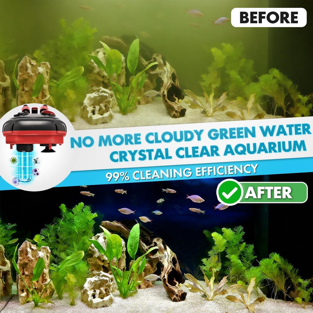 Canister Filter, External Aquarium Filter Ultra-Quiet with Media